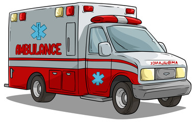 Cartoon ambulance emergency car or truck © GB_Art