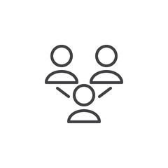 Social network group outline icon. linear style sign for mobile concept and web design. Networking users simple line vector icon. People symbol, logo illustration. Pixel perfect vector graphics