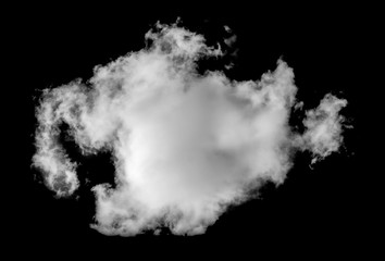 Cloud isolated on black background.