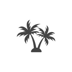 Obraz premium Palm tree silhouette graphic design element template vector illustration