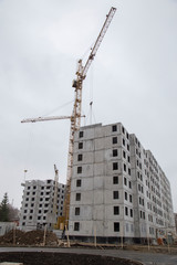 construction crane on the white background