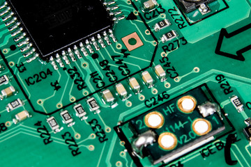 closeup of electronic circuit board