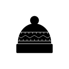 Winter hat vector icon, logo on white background