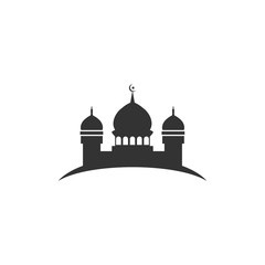 Mosque silhouette graphic design template vector illustration