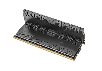 Ram DDR4 memory modules isolated on a white background.
