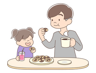 コーヒータイム_お父さんと子ども2