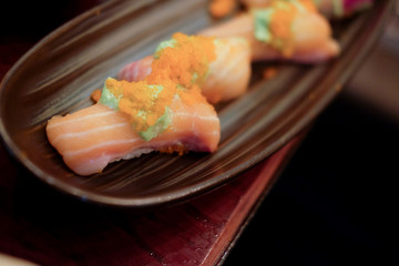 Sushi roll with salmon