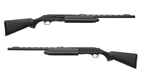 Gun.Shotgun isolated on white