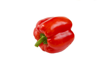 red pepper on white background side view