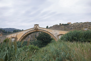 Termini Imerese, Italy - September 09, 2018 : View of San Leonardo bridge