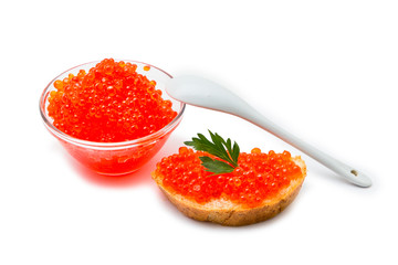 Red caviar, fresh delicacy