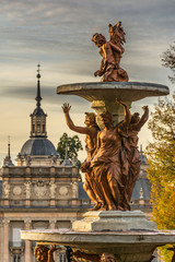 Palace and Gardens of the Granja de San Ildefonso from the 18th century in Segovia Spain. It is...