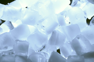 ice cubes texture / blue ice cubes texture, background freshness frost