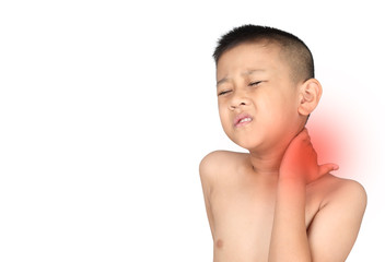 Asian kid with neck pain.