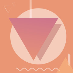 geometric colorful orange pink background vector