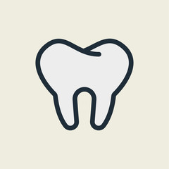 Obraz premium Tooth Teeth Dental Flat Line Stroke Icon Pictogram