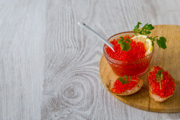 Red caviar, fresh delicacy