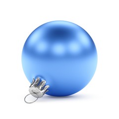 3D rendering Blue Christmas Ball on a white background