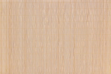 Mat made of wooden sticks texture background. Bamboo mate isolated on white.