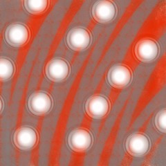 Abstract red background with grey lines, bright white circles. Festive shine, wonderful design for Christmas, New year, cards, invitations, wrapping paper, covers, surface. Red strokes, white glows 