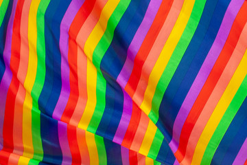 LGBT flag and sky in the background