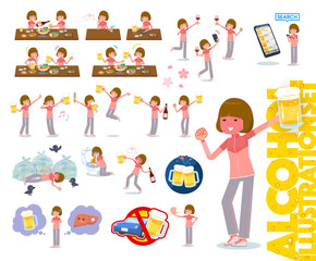 flat type Bob hair women Sportswear_alcohol