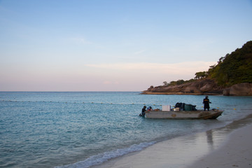 beach with rocks and sky