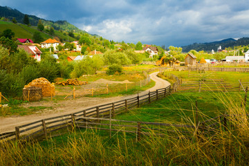 View of village Sadova, Romania