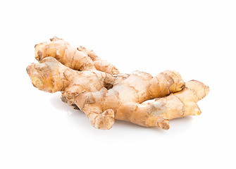 fresh ginger roots isolated on white background