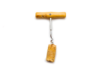 Corkscrew isolated on white background