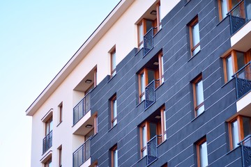 Detail of a new modern apartment building
