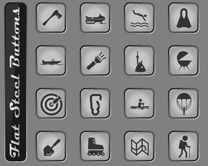 Active recreation icon set