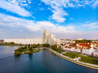 Obraz premium Minsk, Republic of Belarus. Top view aerial drone