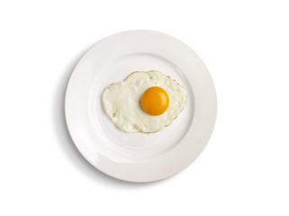 uova occhio di bue su piatto bianco