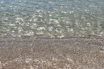 Sea water transparent surface ripples turquoise crystal 