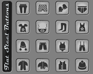 baby clothes icon set