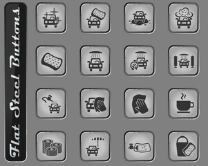 car wash service icon set