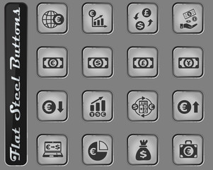 currency exchange icon set