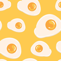 Vector Seamless Pattern of Sunny Side Up Eggs