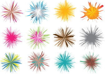 Vector Set colorful flares light