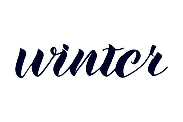 Winter lettering. Hand lettered.