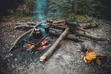 cooking on the campfire