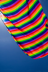 LGBT flag and sky in the background