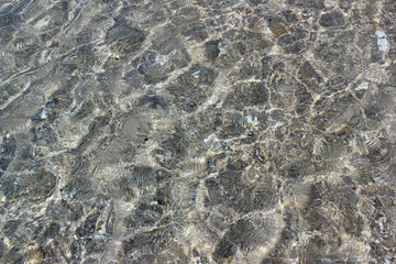 Sea water transparent ripples moving