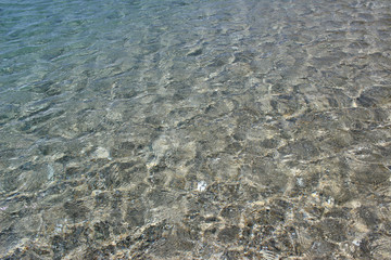 Sea water transparent surface ripples turquoise crystal 