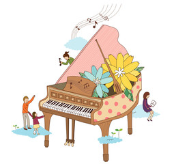 Close-up of piano