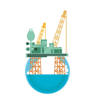 Marine Oil Platform Icon