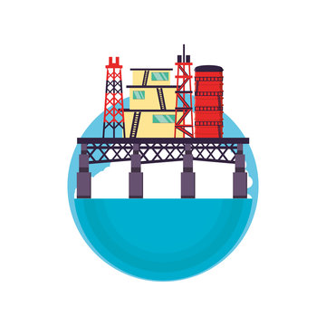 Marine Oil Platform Icon