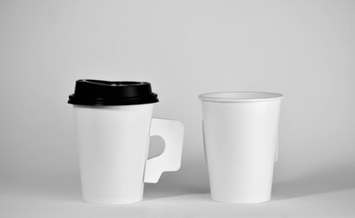 White paper coffee cup - close up