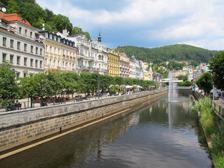 Fototapeta na wymiar Karlovy Vary city (Karlsbad). Czech Republic
